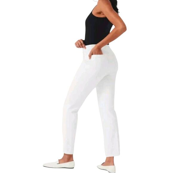 SPANX On-The-Go Slim Straight Pant In Classic White Size XS - Picture 2 of 6
